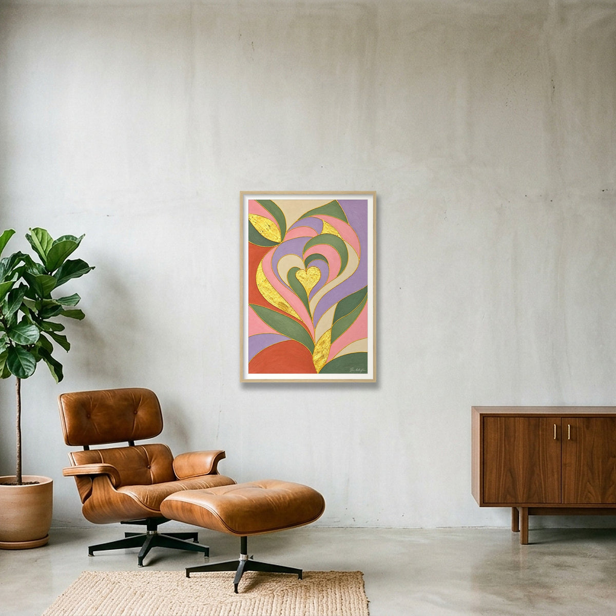 Reflection: Connection — 59×84cm, 23×33" Oak Frame