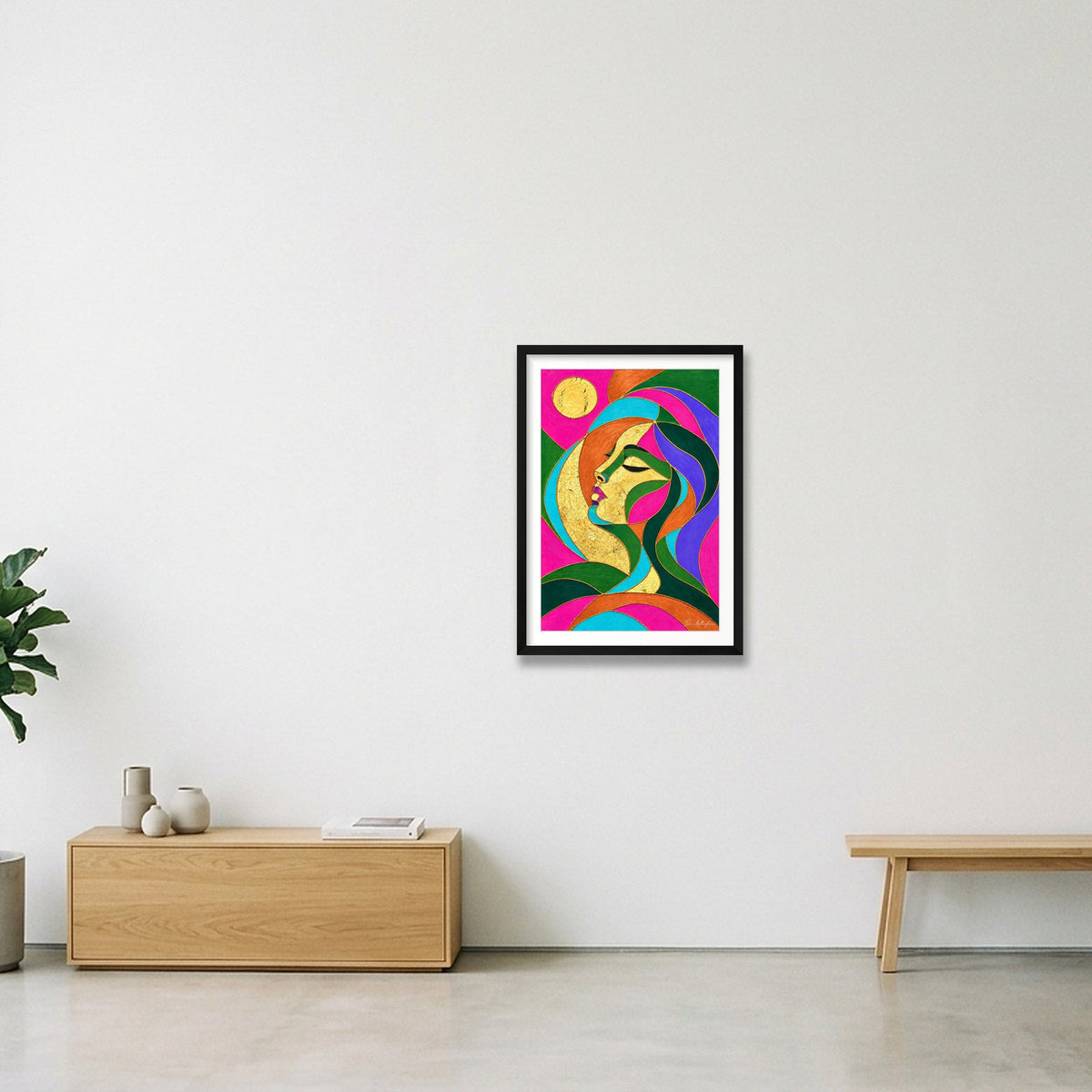 Expressive Reflection: Stillness — 42×59cm, 17×23" Black Frame