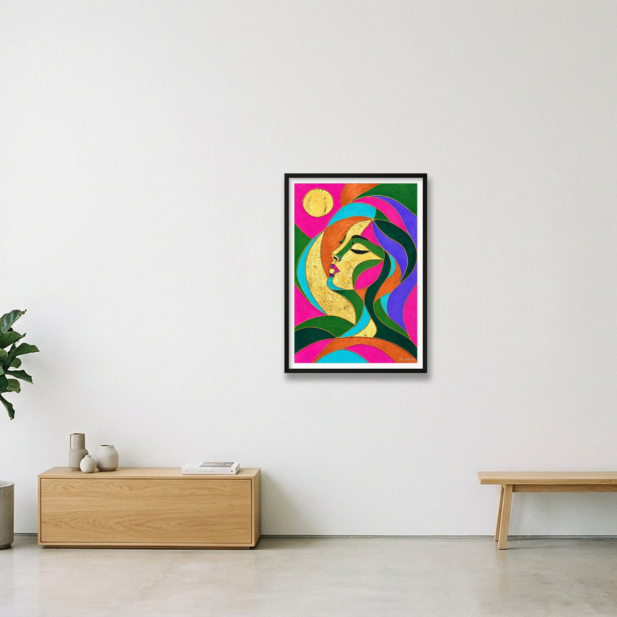 Expressive Reflection: Stillness — 59×84cm, 23×33" Black Frame