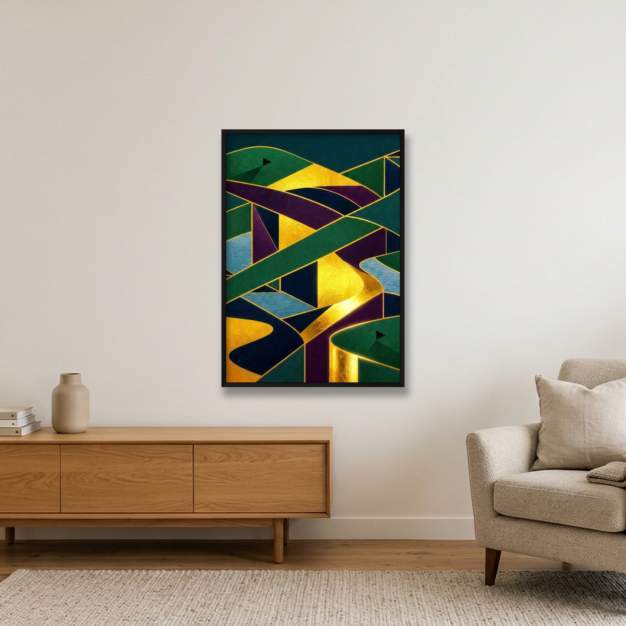 The Fairway Home. Golf Art. Green Collection — 70×100cm, 28×39" Black Frame