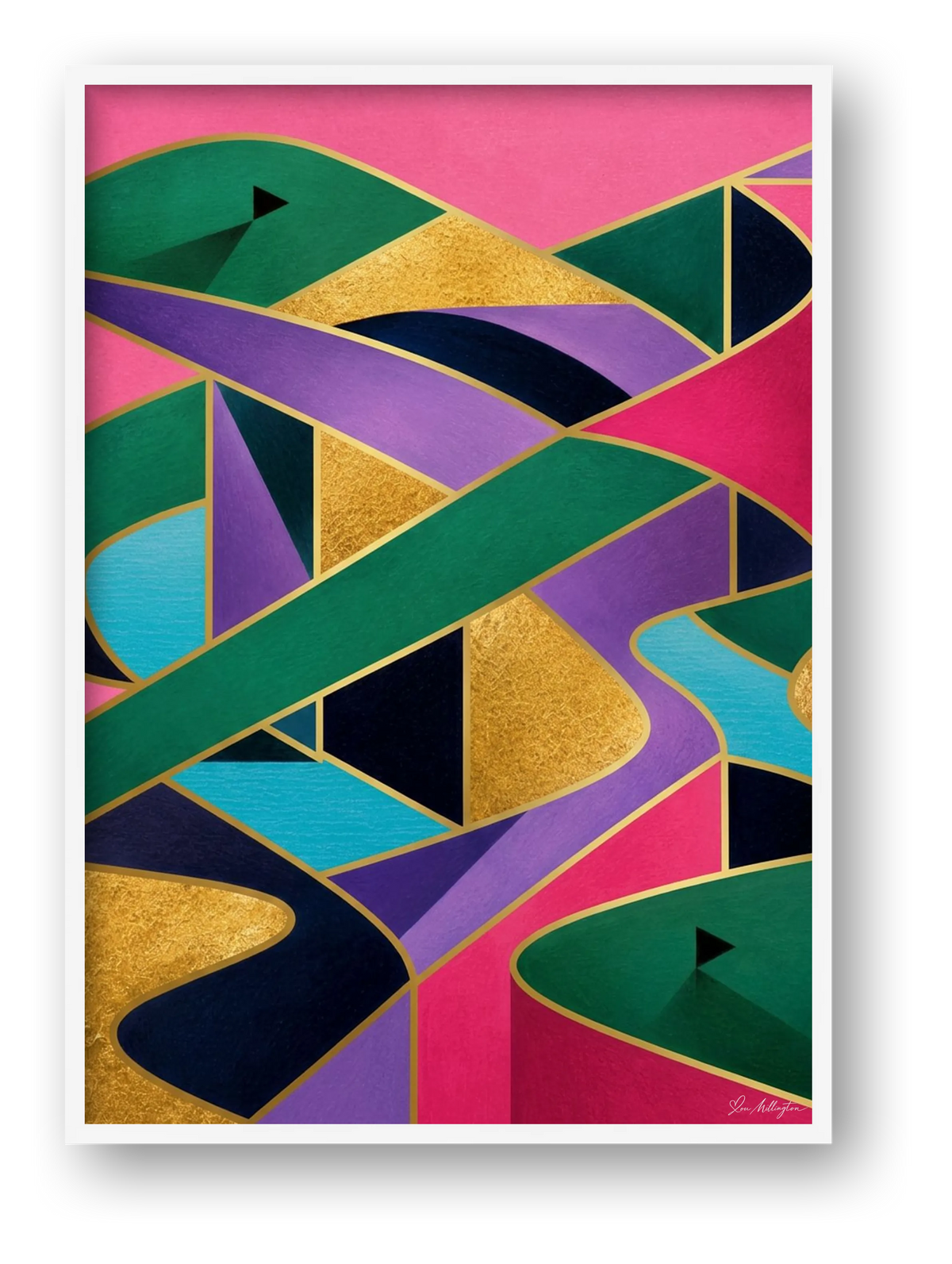 The Fairway Home. Golf Art. Pink Collection — framed