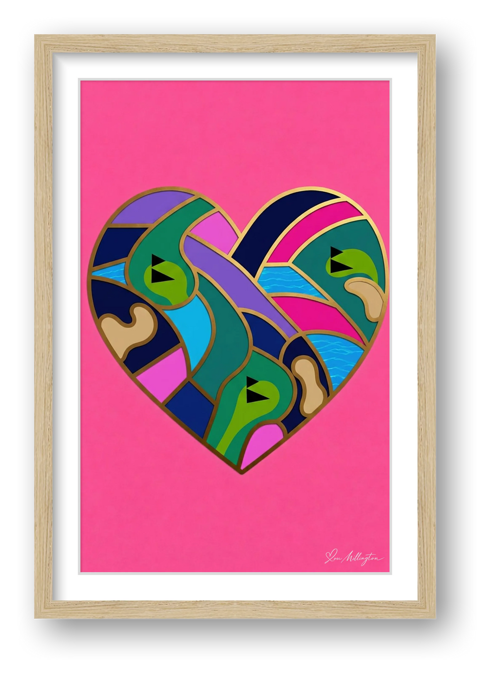 Abstract Golf Art. Love The Game. Framed Print — framed
