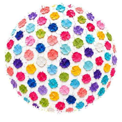 Abstract Golf Art. Impasto Contemporary. Confetti Golf Ball