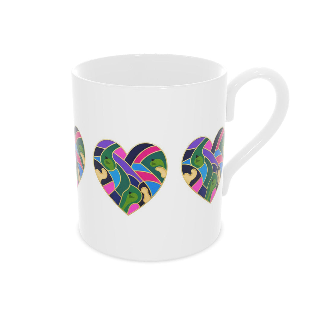 Bone China Abstract Golf Art Heart Mug