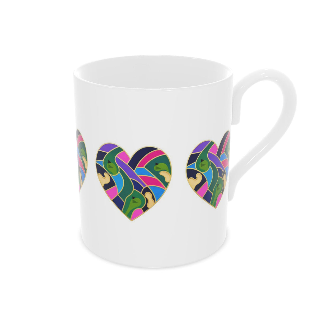 Bone China Abstract Golf Art Heart Mug