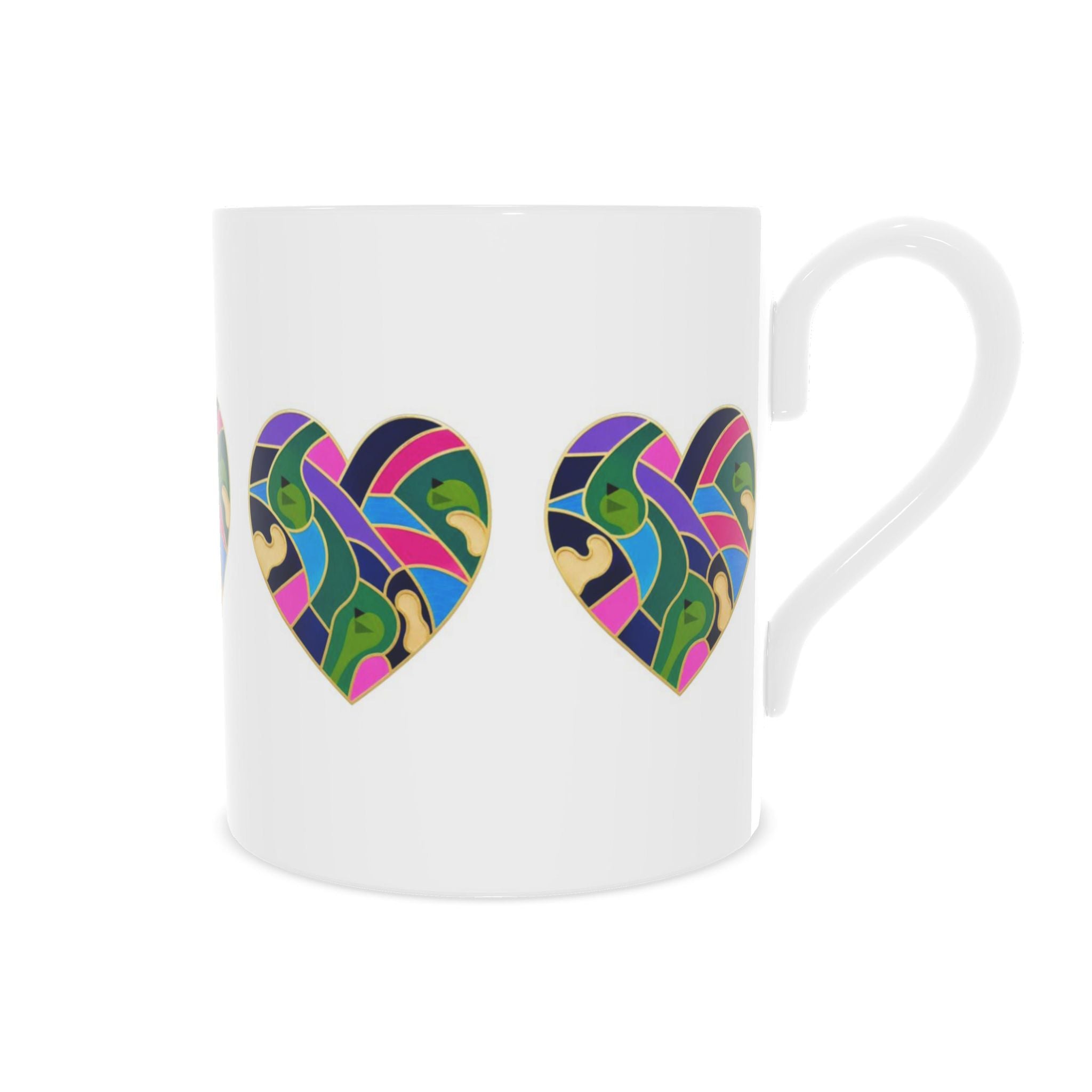 Bone China Abstract Golf Art Heart Mug