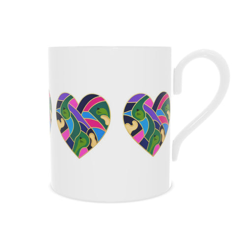 Bone China Abstract Golf Art Heart Mug