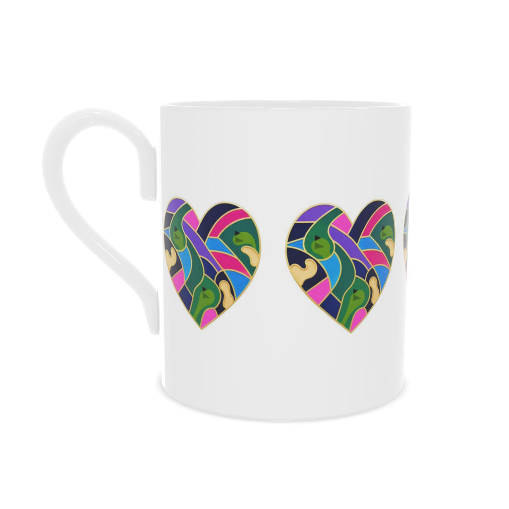 Bone China Abstract Golf Art Heart Mug