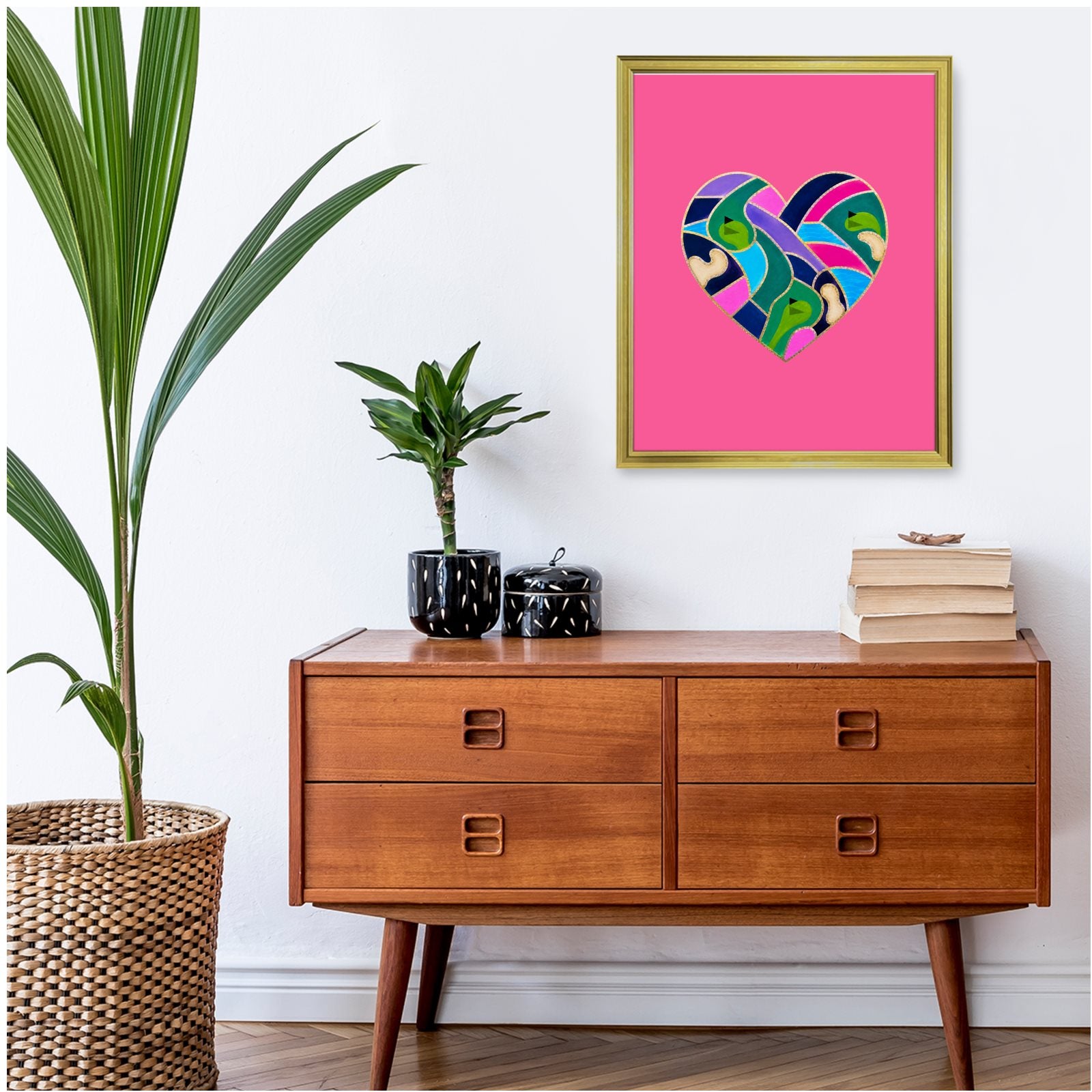 Premium Limited Edition Gold Framed "Love the Game" Heart Golf Art