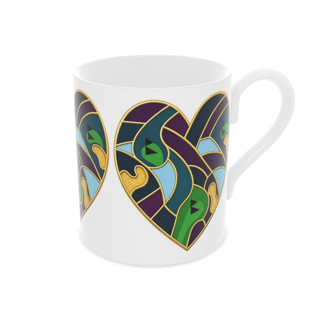 Bone China Abstract Golf Art Heart Mug