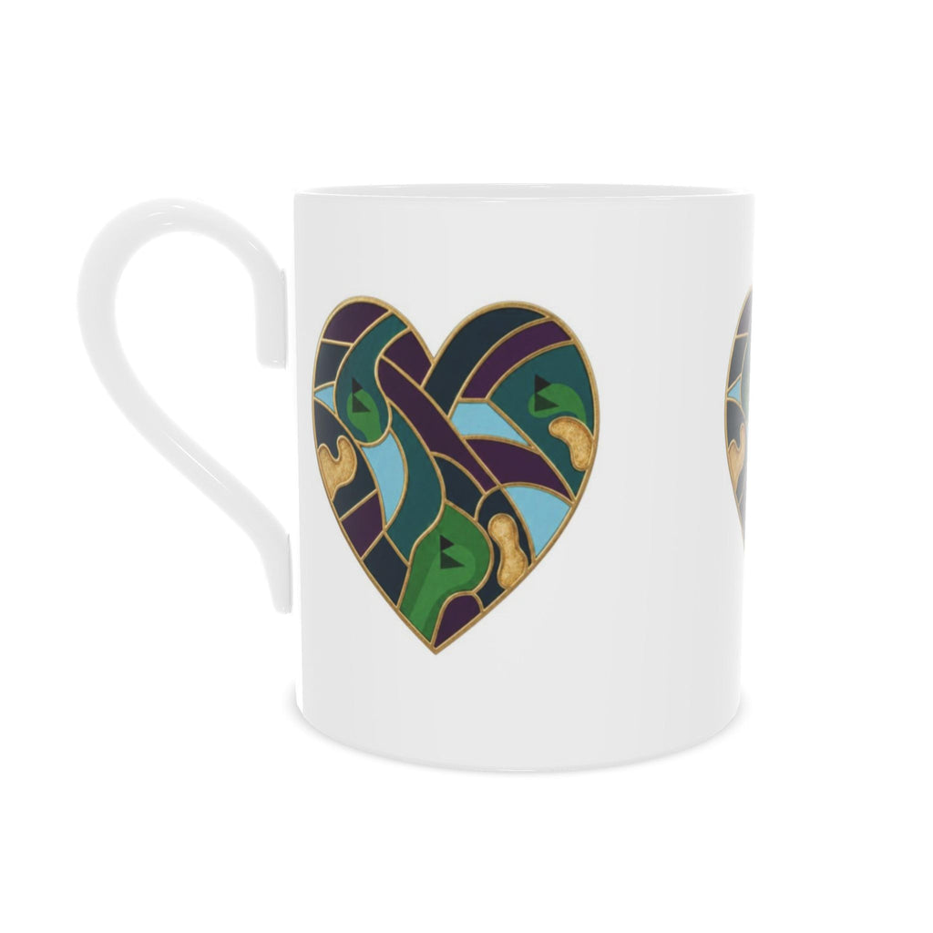 Bone China Abstract Golf Art Heart Mug