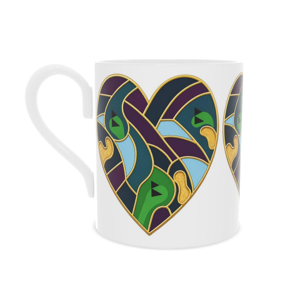 Bone China Abstract Golf Art Heart Mug