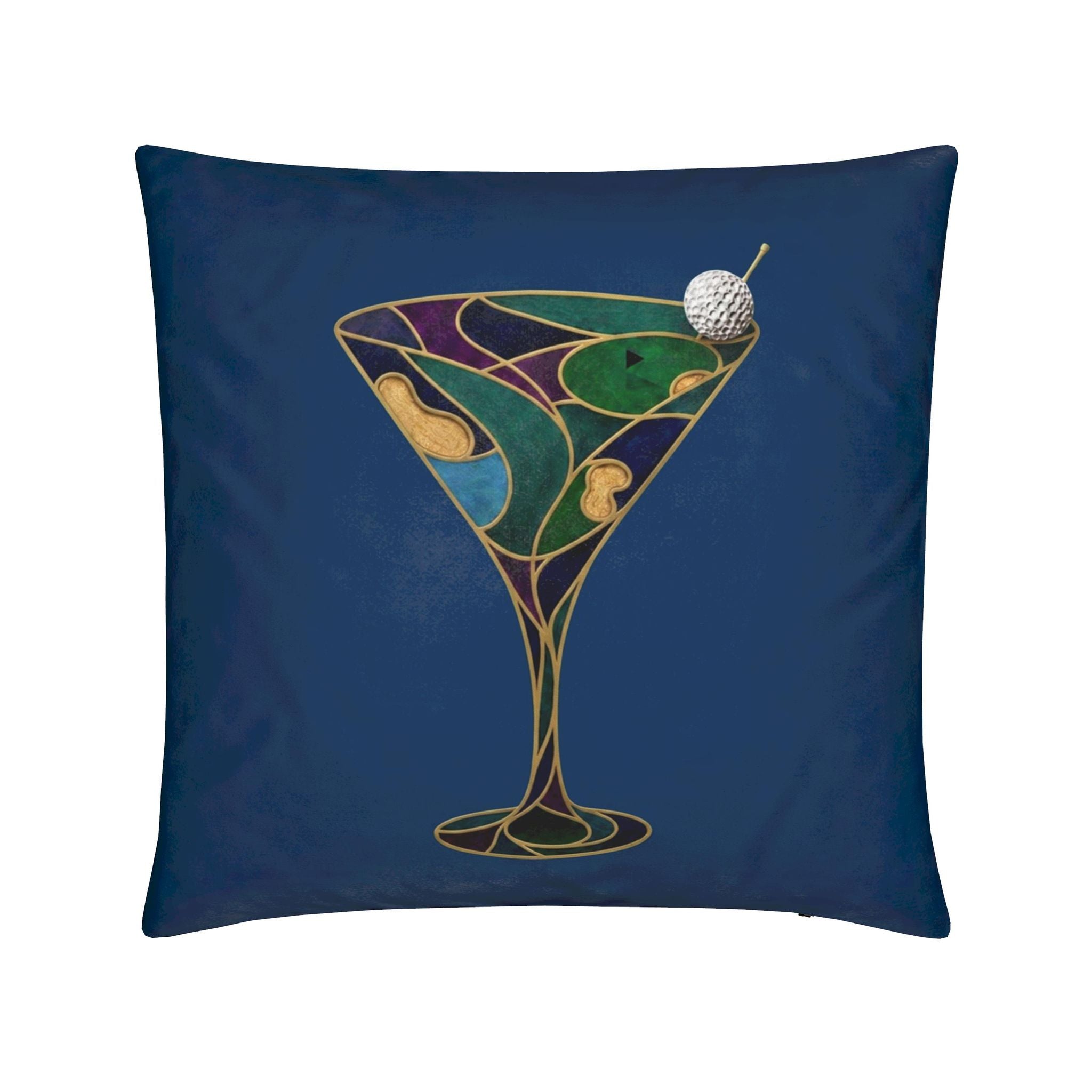 Luxury "The Nineteenth Hole" Golf Art Velvet Cushion