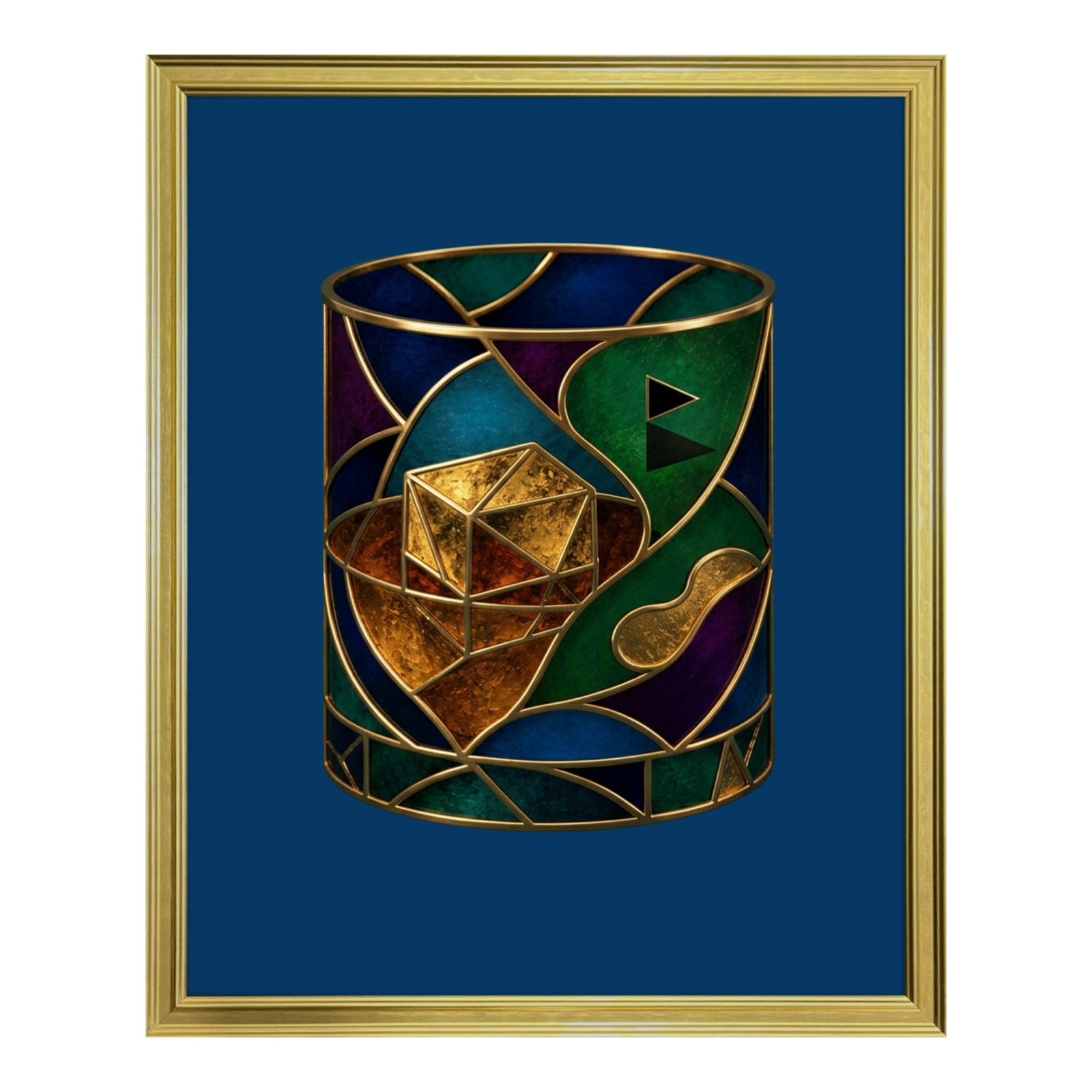 Premium Limited Edition Gold Framed "The 19th Hole" Abstract Golf Art