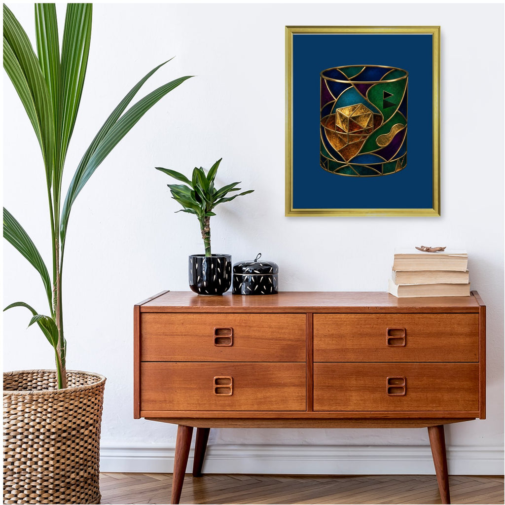 Premium Limited Edition Gold Framed "The 19th Hole" Abstract Golf Art