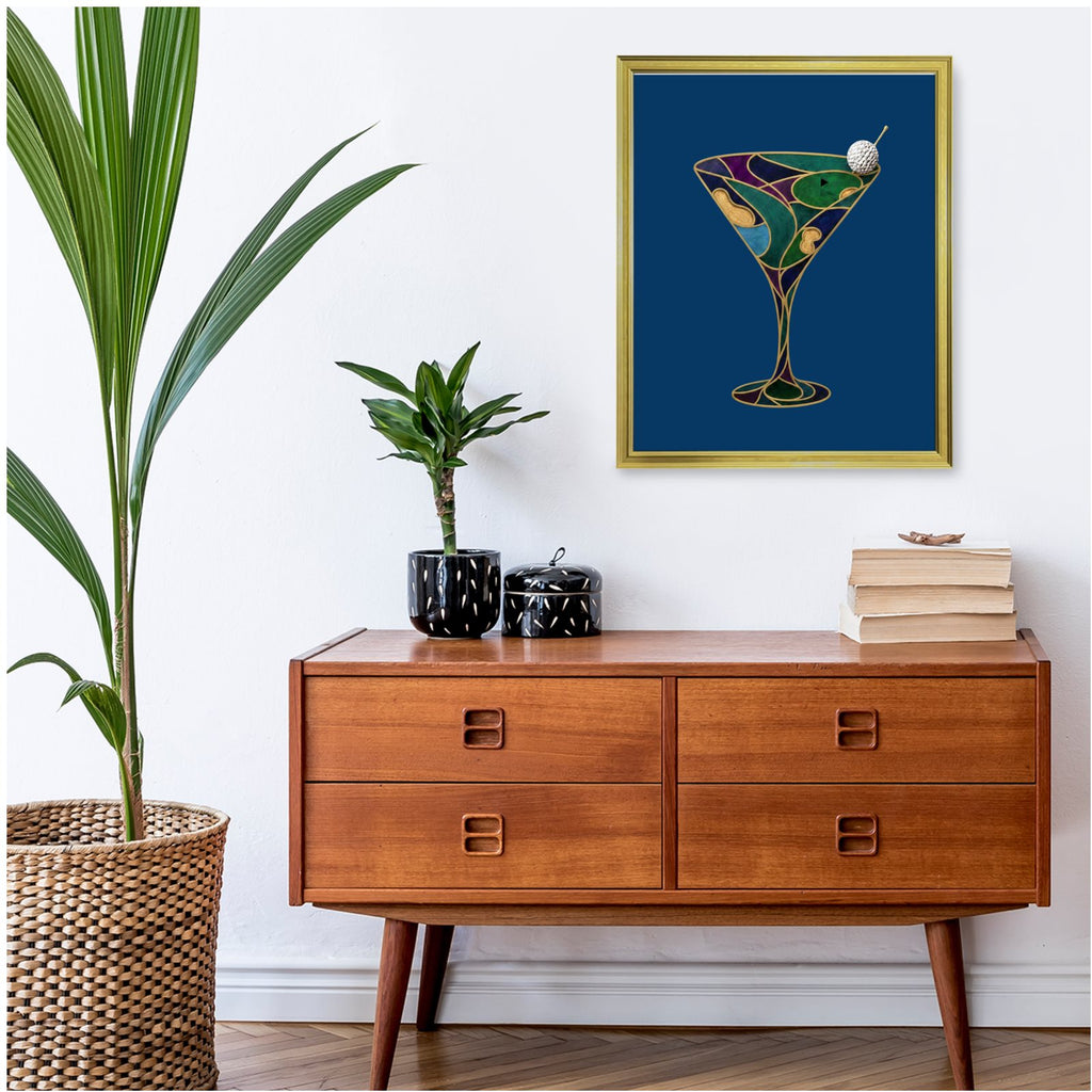 Premium Limited Edition Gold Framed "The 19th Hole" Abstract Golf Art Print