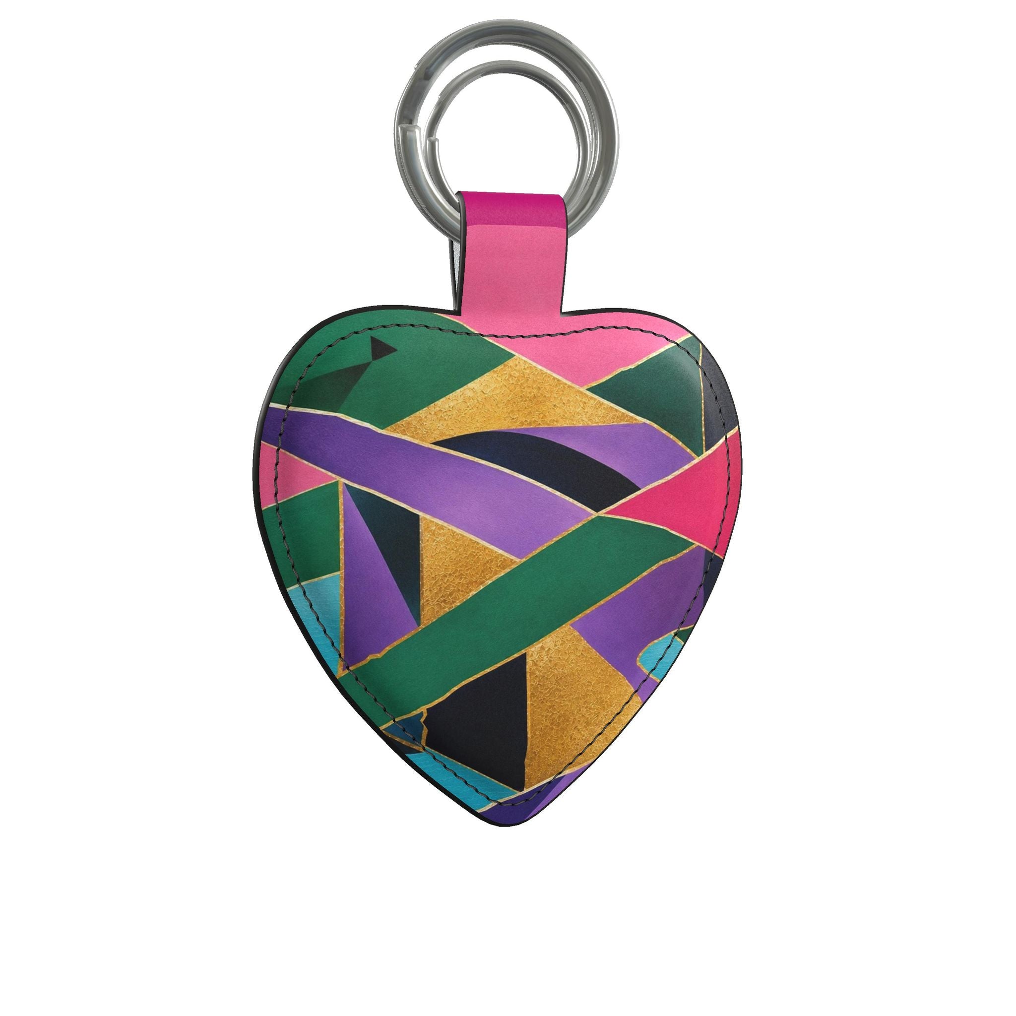 Leather "Fairway Home" Golf Art Keyring
