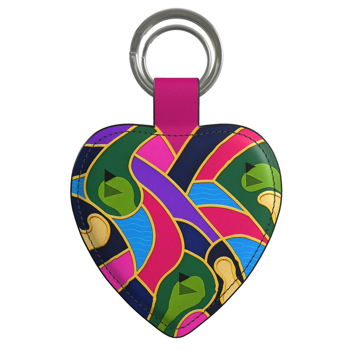 Leather "Fairway Home" Keyring