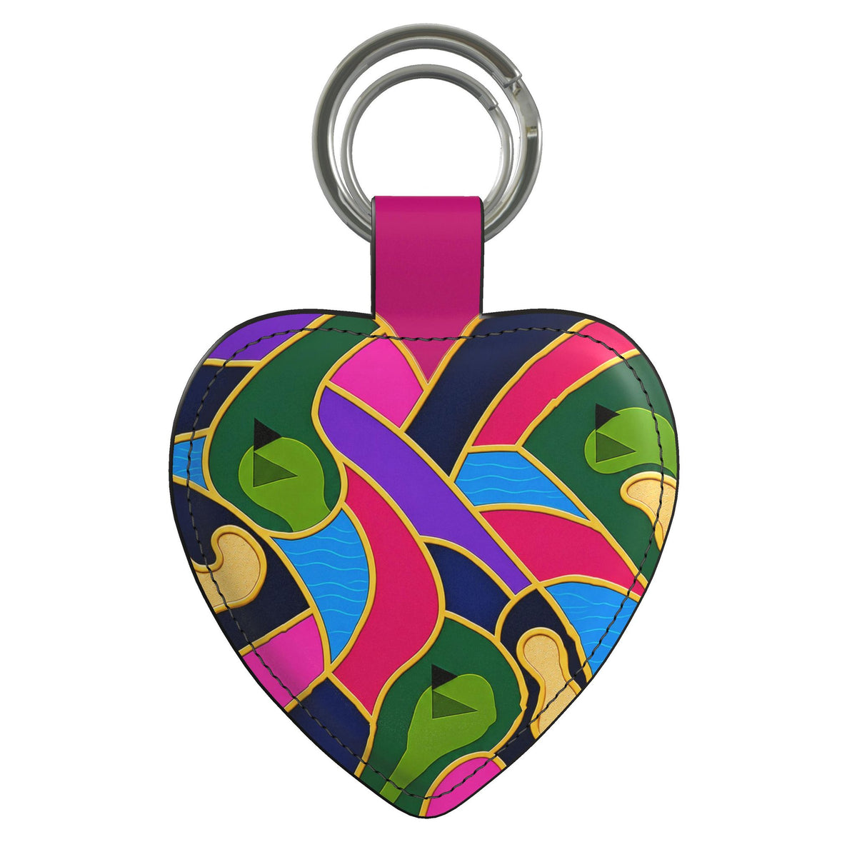 Leather "Fairway Home" Keyring