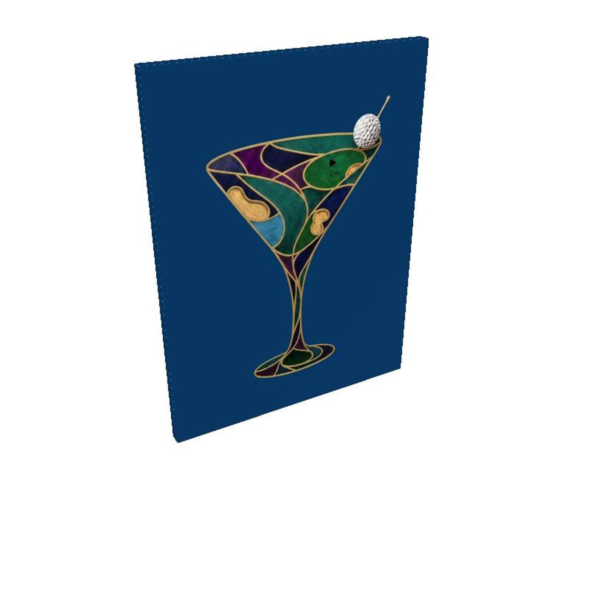 Canvas "The 19th Hole" Martini Glass
