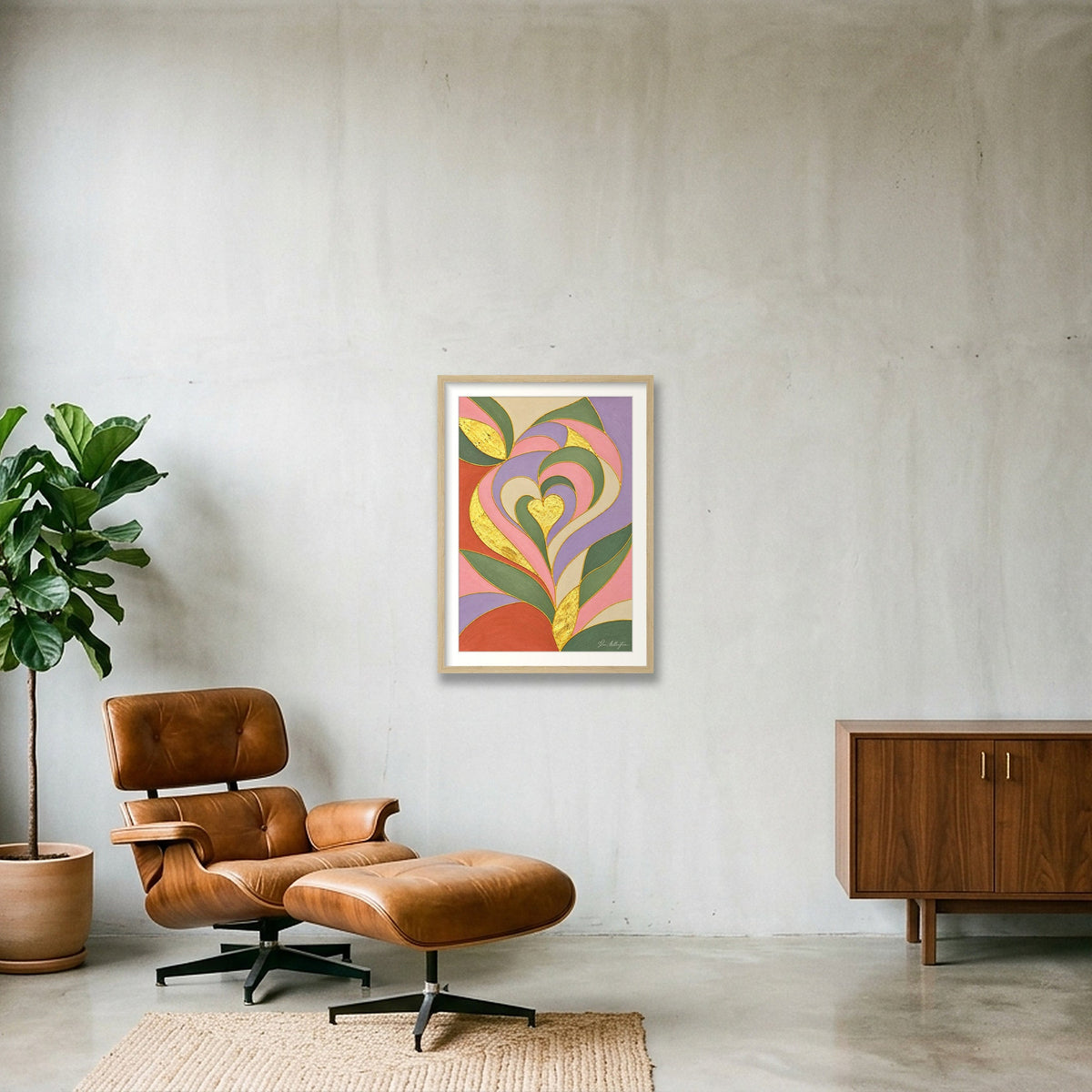 Reflection: Connection — 42×59cm, 17×23" Oak Frame