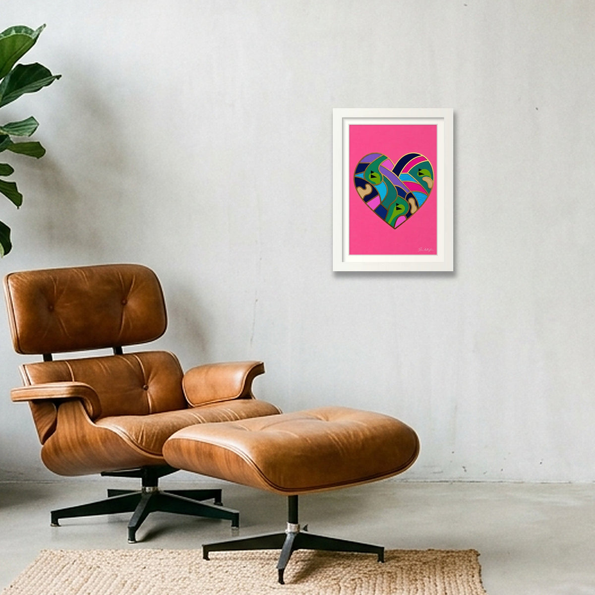 Abstract Golf Art. Love The Game. Framed Print — A4 (21×30cm, 8×12") White Frame