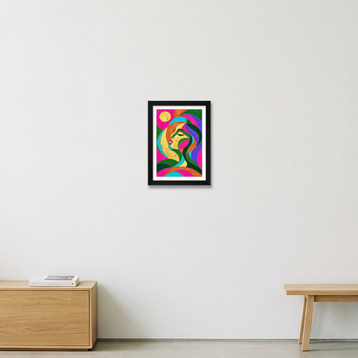 Expressive Reflection: Stillness — A4 (21×30cm, 8×12") Black Frame