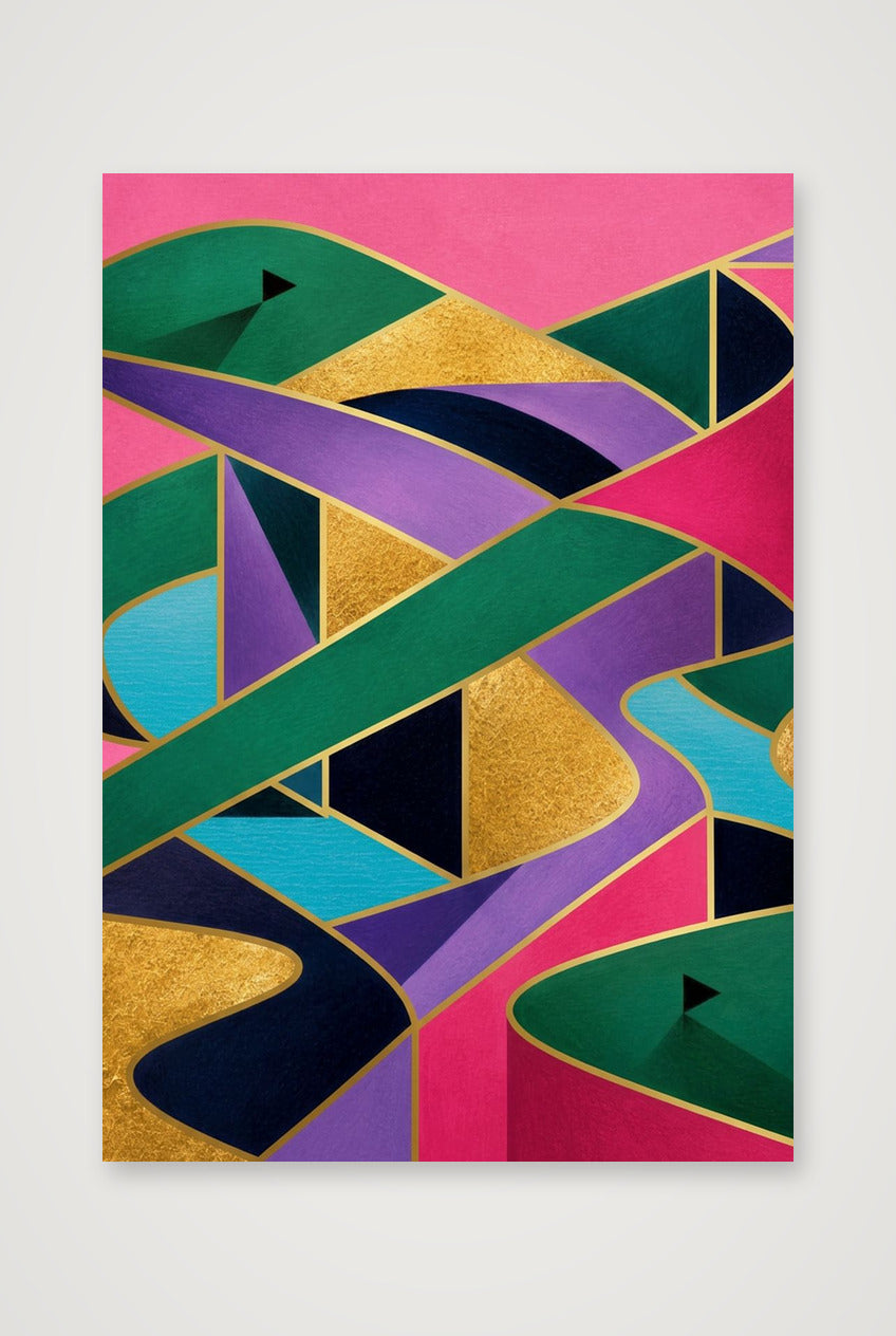 The Fairway Home. Golf Art. Pink Collection — 70×100cm, 28×39" Print only