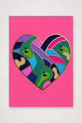 LOVE THE GAME Golf Heart Art Pink Collection — A4 (21×30cm, 8×12") Print only