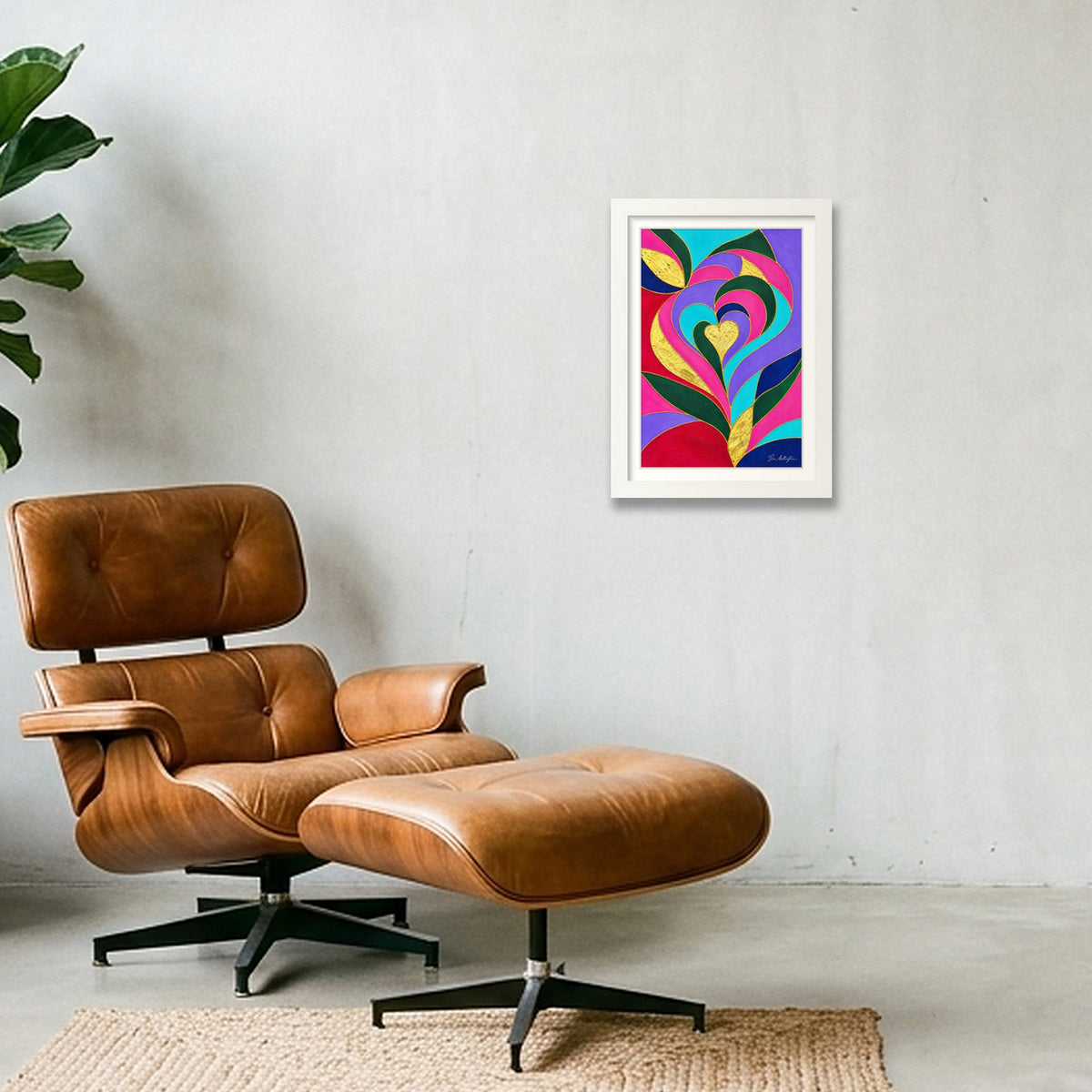Expressive Reflection: Connection — A4 (21×30cm, 8×12") White Frame