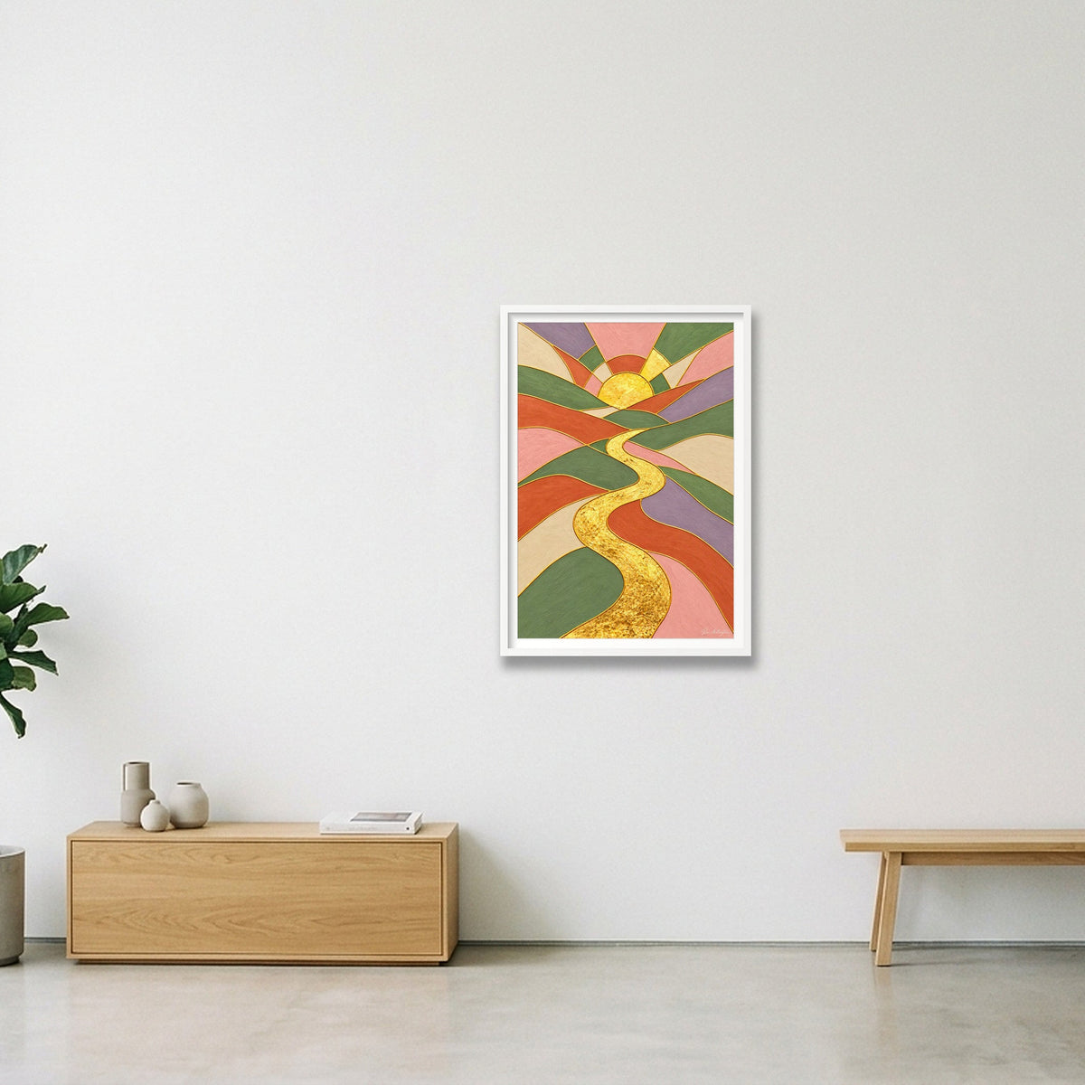 Reflection: New Dawn — 59×84cm, 23×33" White Frame