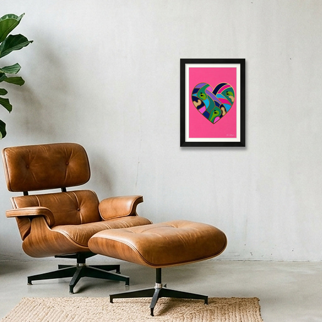 Abstract Golf Art. Love The Game. Framed Print — A4 (21×30cm, 8×12") Black Frame