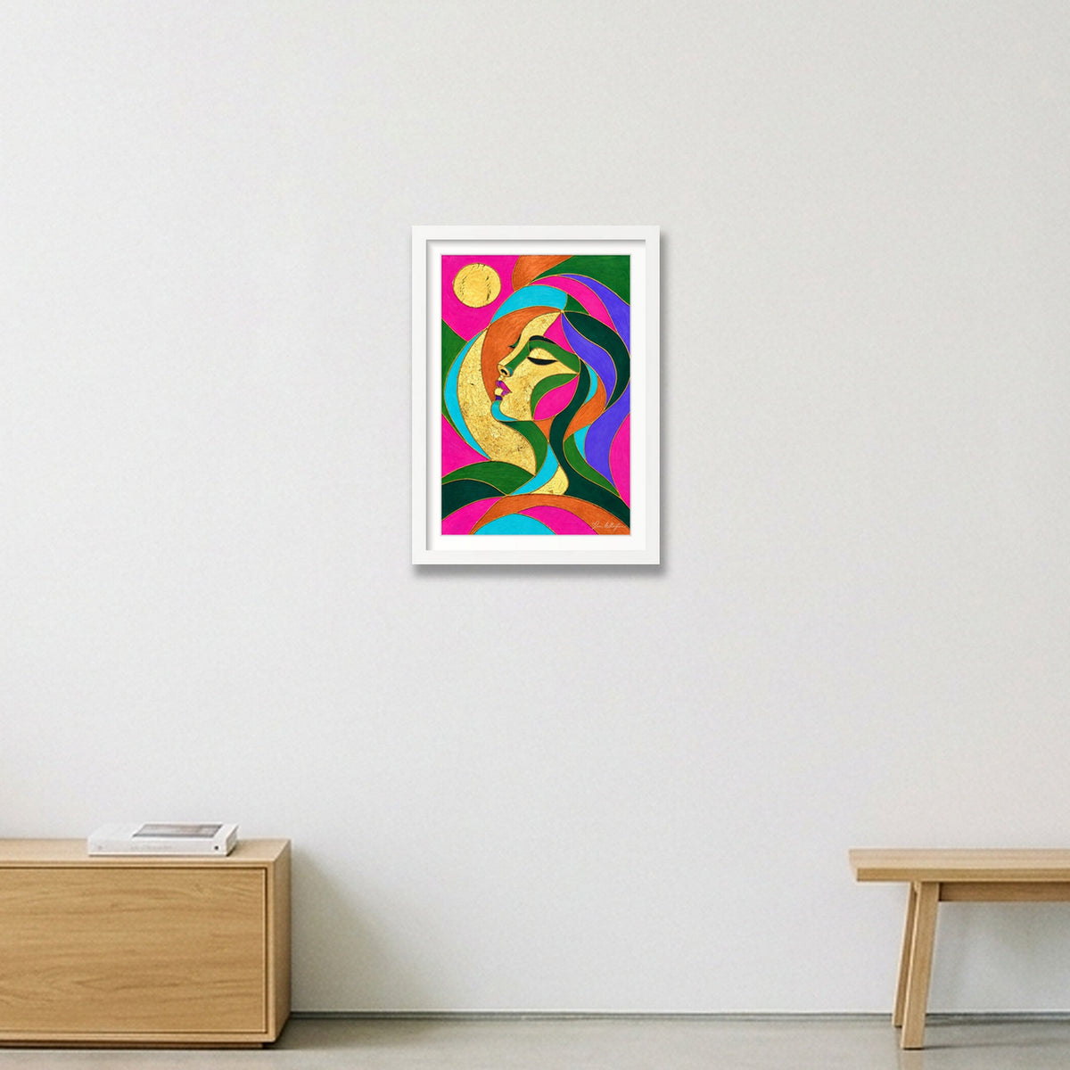 Expressive Reflection: Stillness — A3 (30×42cm, 12×17") White Frame