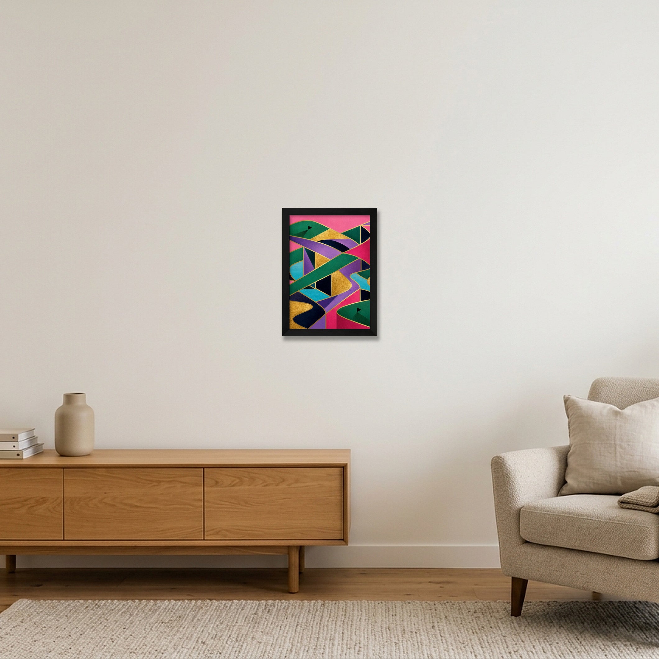 The Fairway Home. Golf Art. Pink Collection — A4 (21×30cm, 8×12") Black Frame
