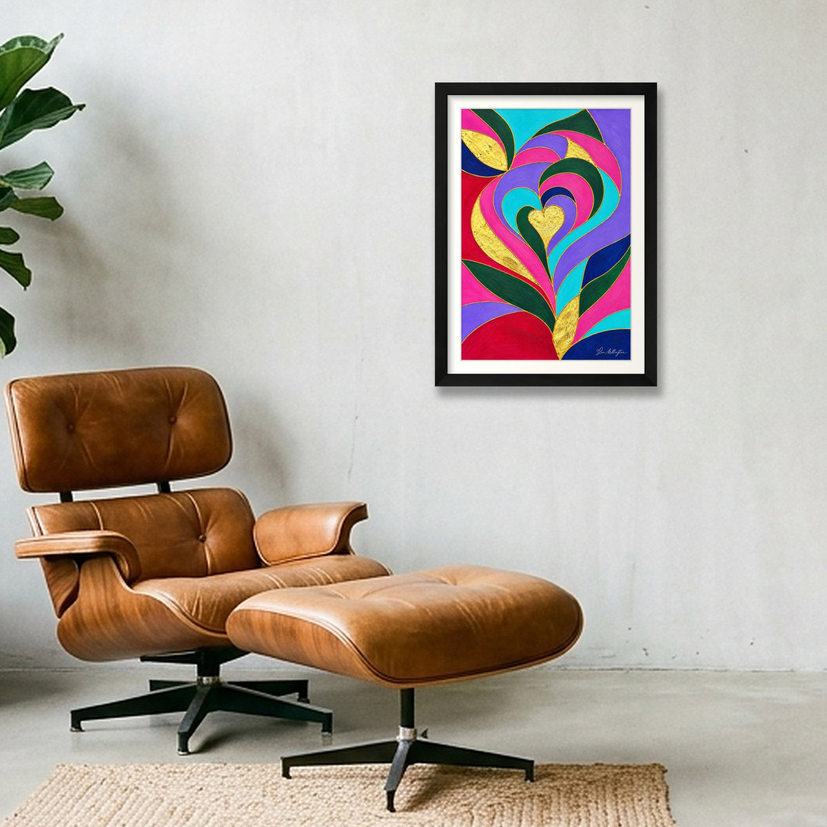 Expressive Reflection: Connection — A3 (30×42cm, 12×17") Black Frame