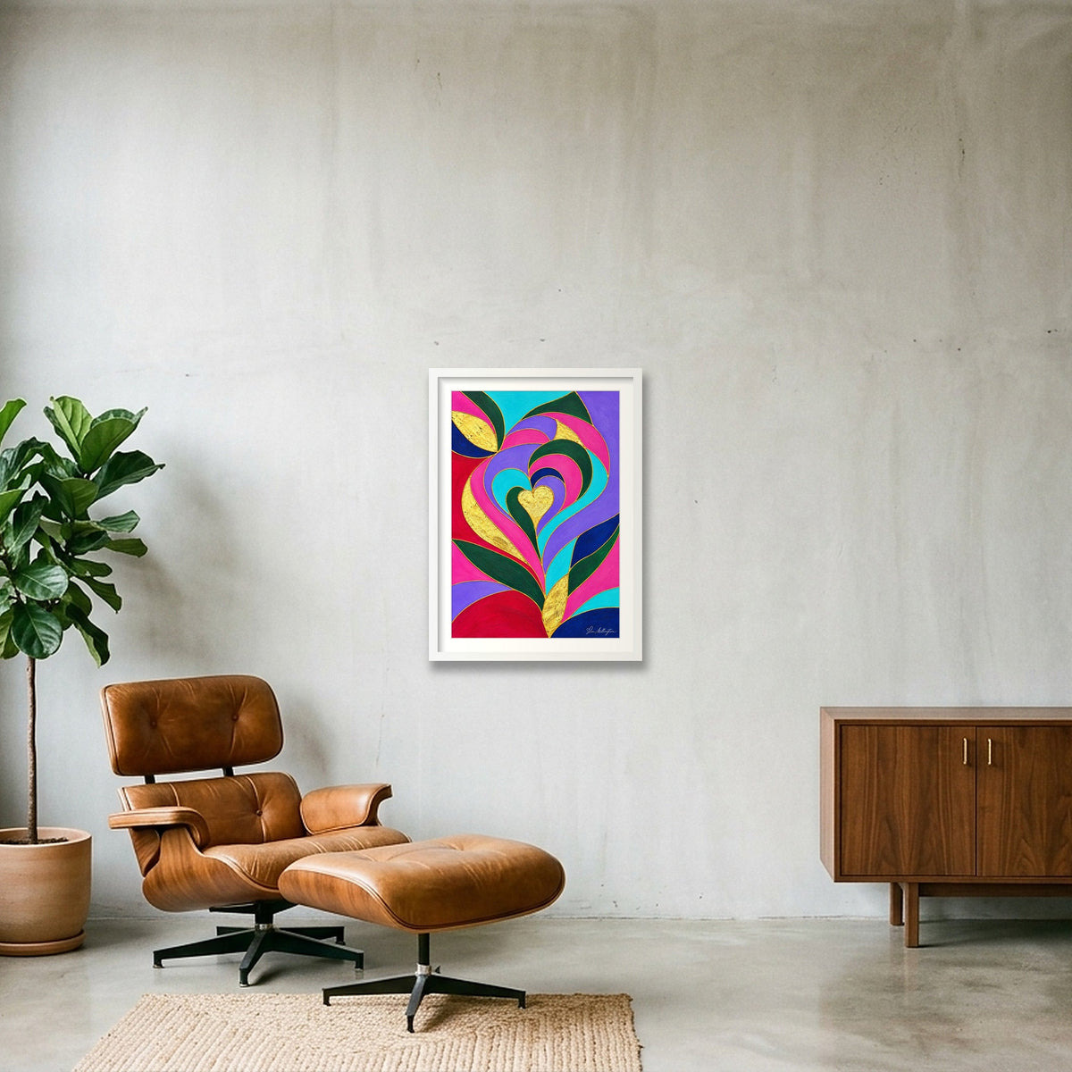 Expressive Reflection: Connection — 42×59cm, 17×23" White Frame