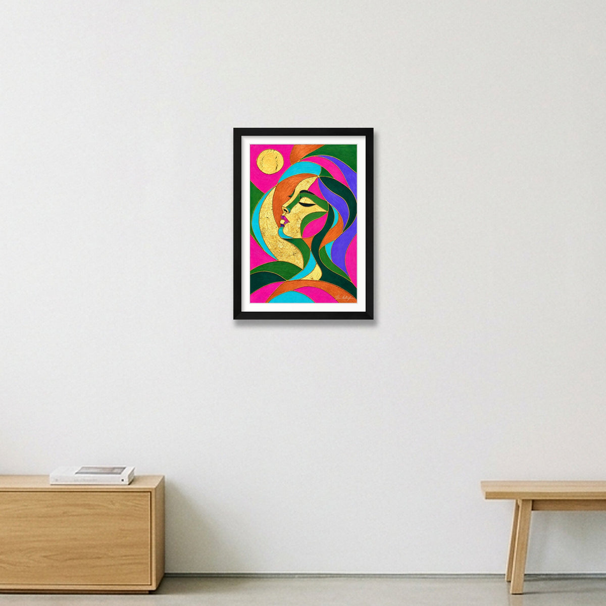 Expressive Reflection: Stillness — A3 (30×42cm, 12×17") Black Frame