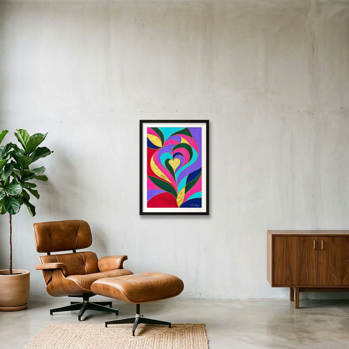 Expressive Reflection: Connection — 42×59cm, 17×23" Black Frame