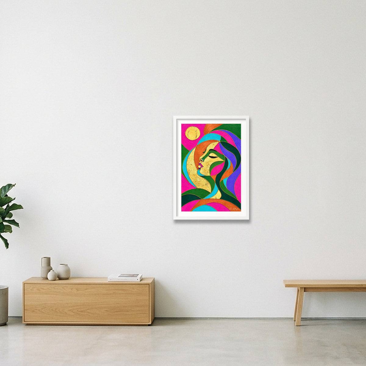 Expressive Reflection: Stillness — 42×59cm, 17×23" White Frame