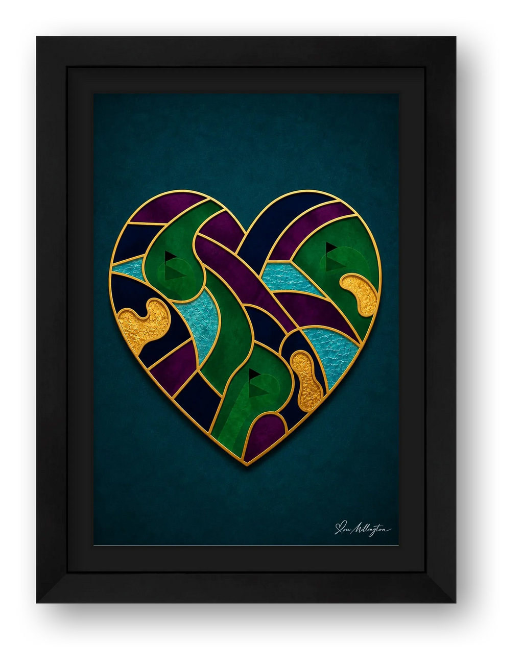 Abstract Golf Art. Love The Game. Framed Print — framed