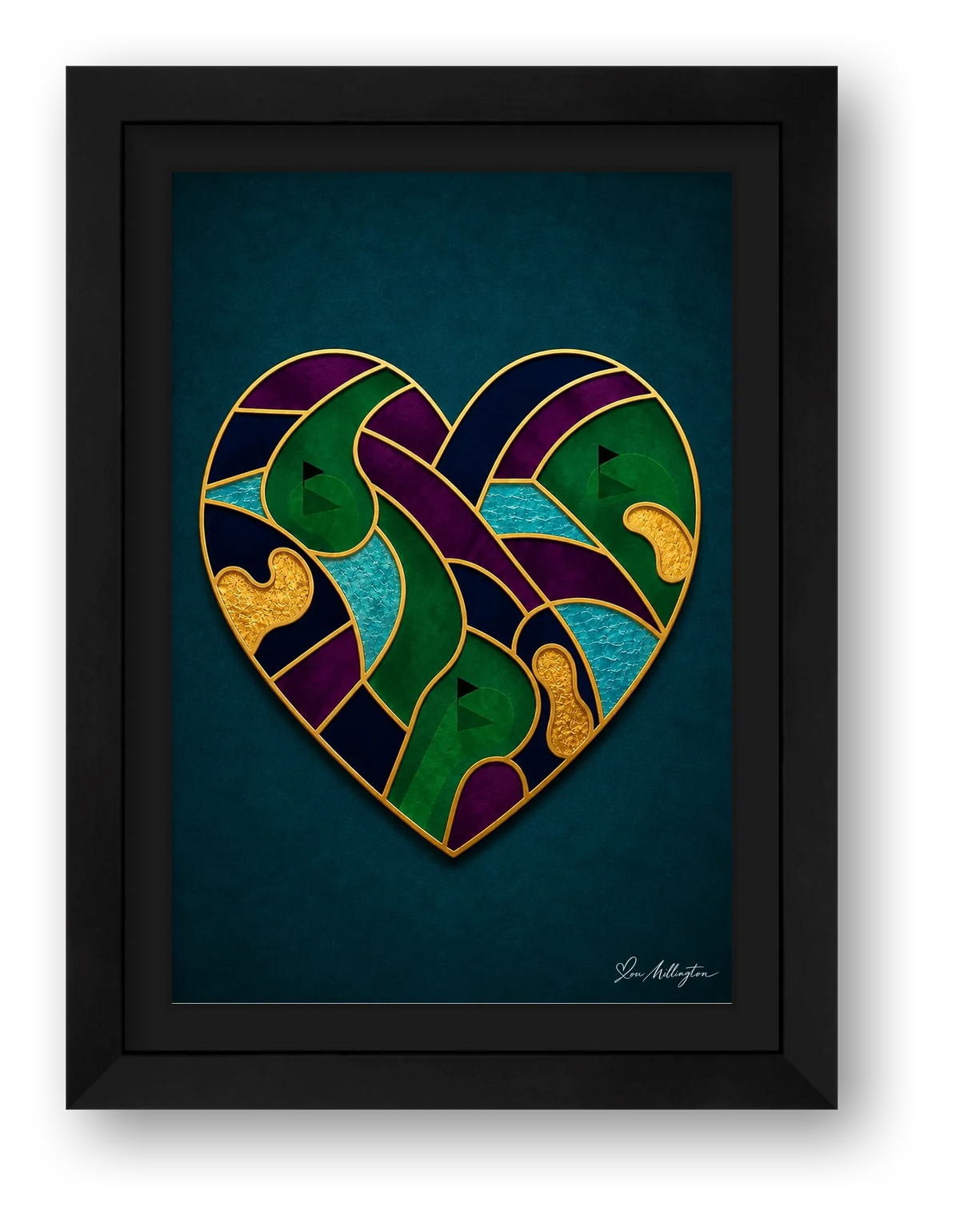 Abstract Golf Art. Love The Game. Framed Print — framed