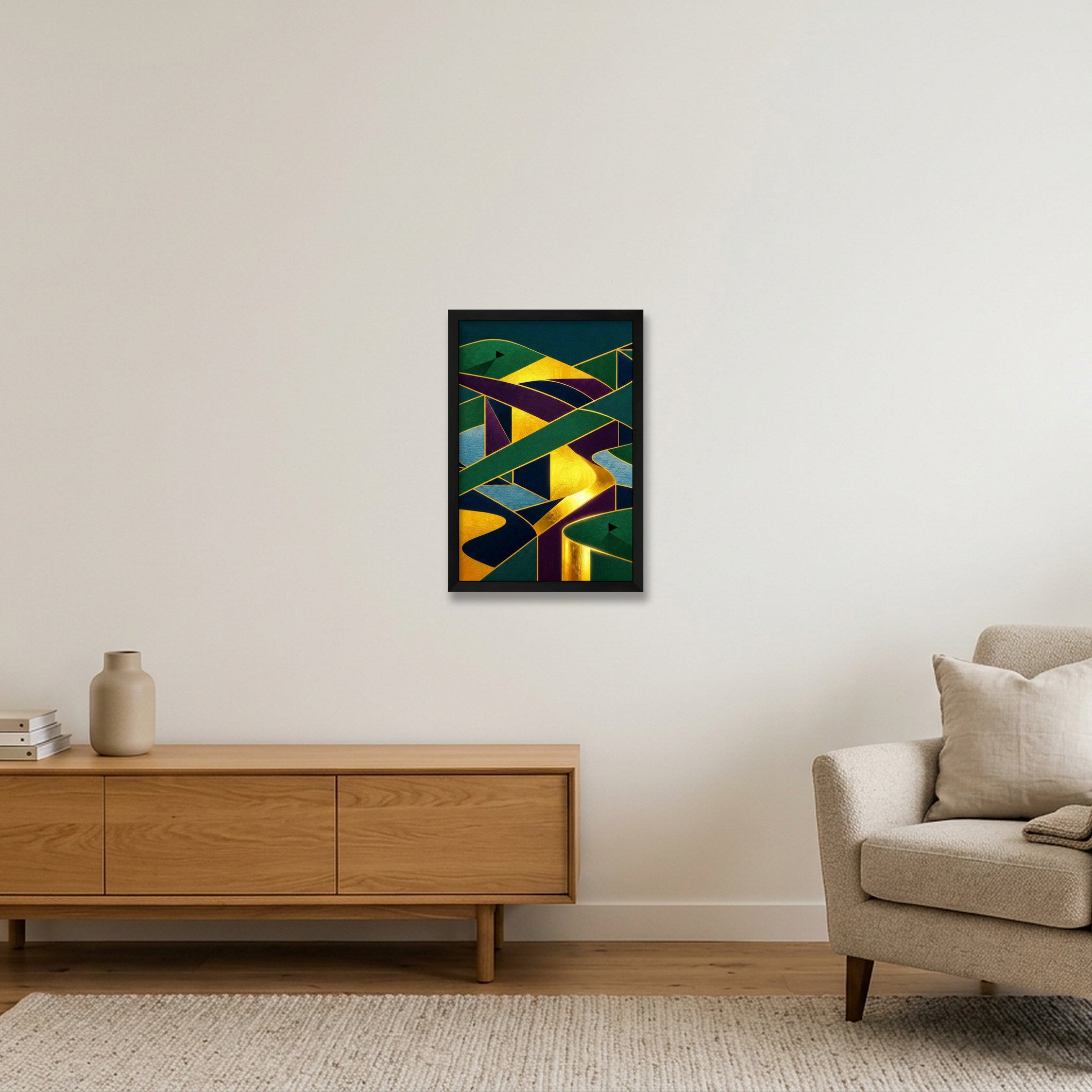 The Fairway Home. Golf Art. Green Collection — 30×45cm, 12×18" Black Frame