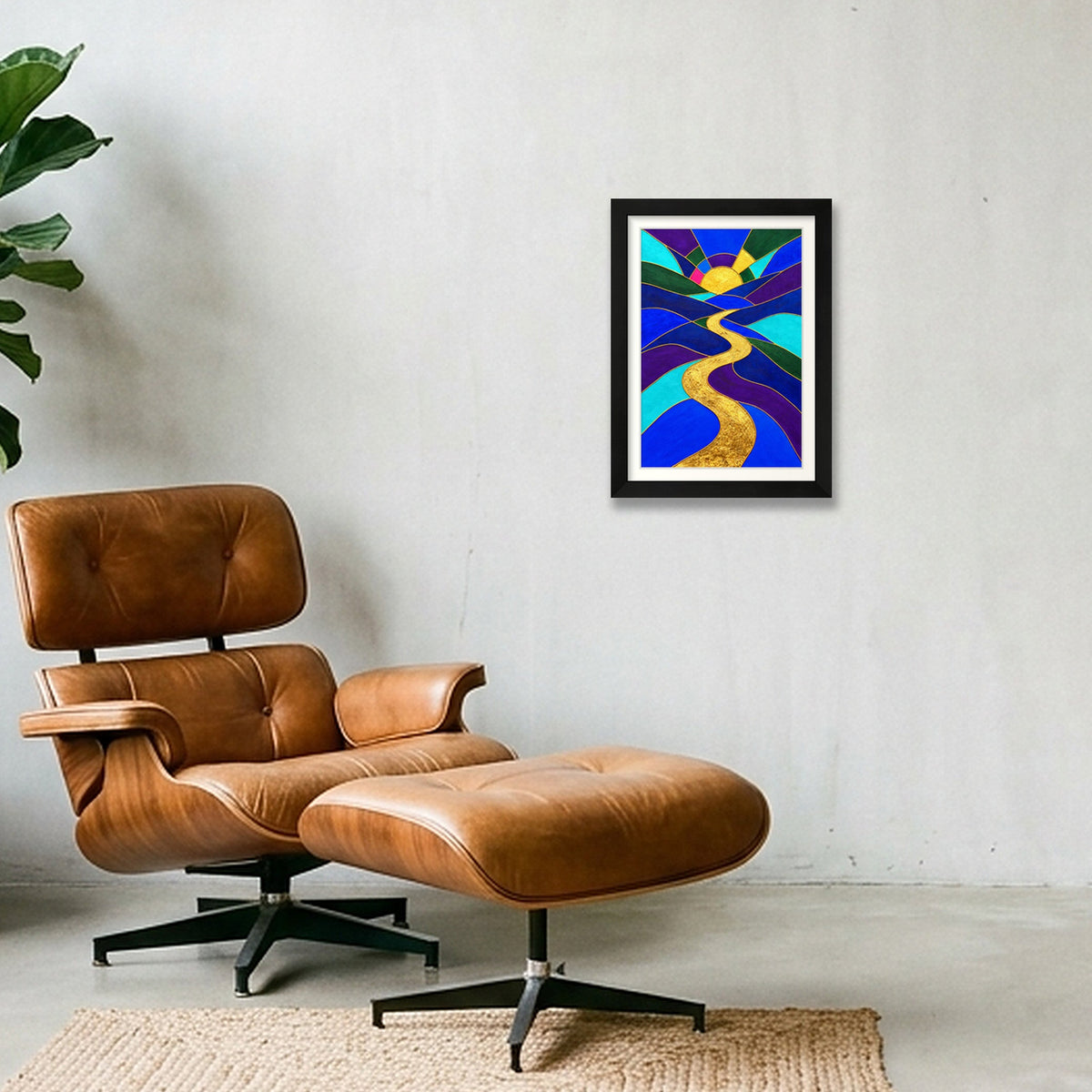 Expressive Reflection: New Dawn — A4 (21×30cm, 8×12") Black Frame