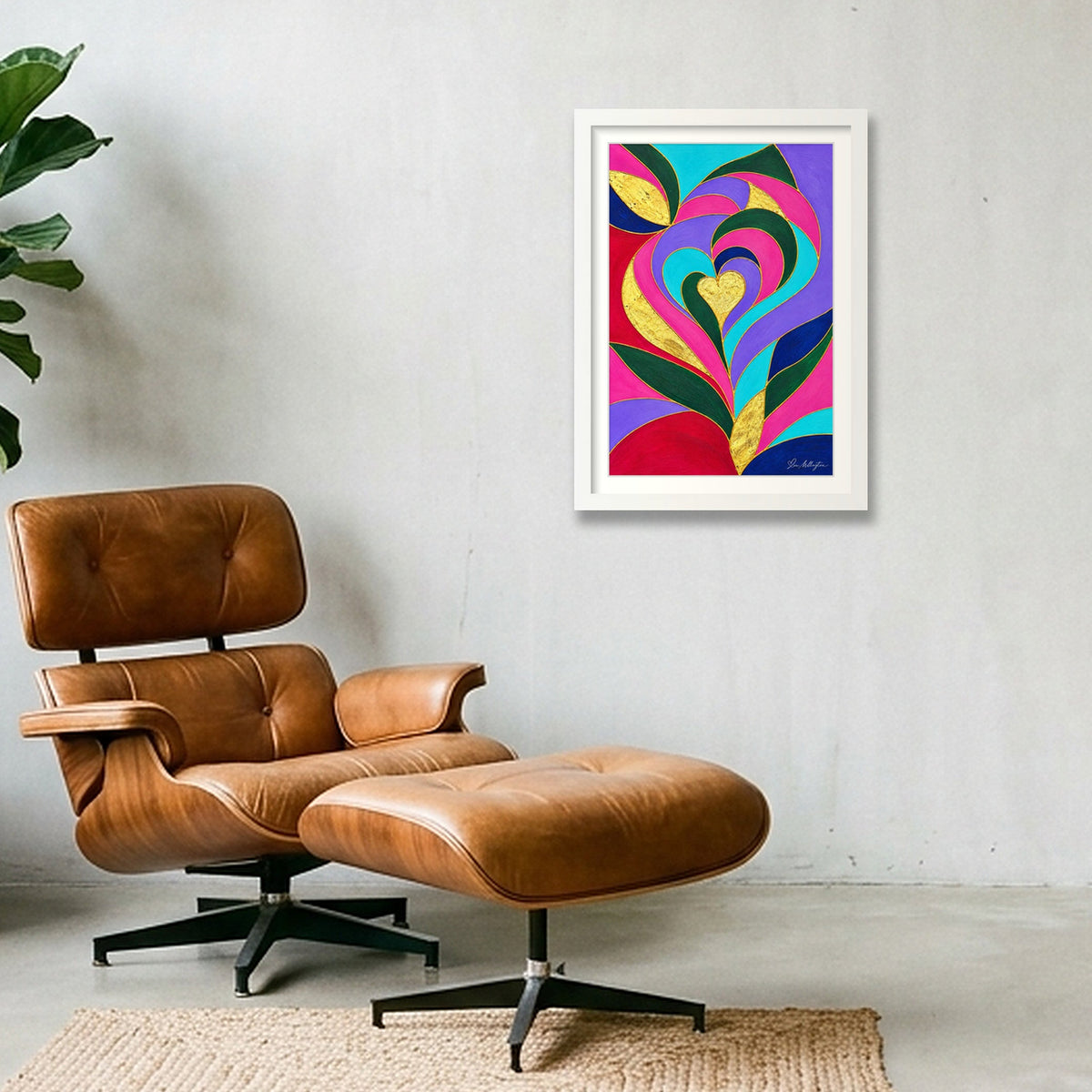 Expressive Reflection: Connection — A3 (30×42cm, 12×17") White Frame