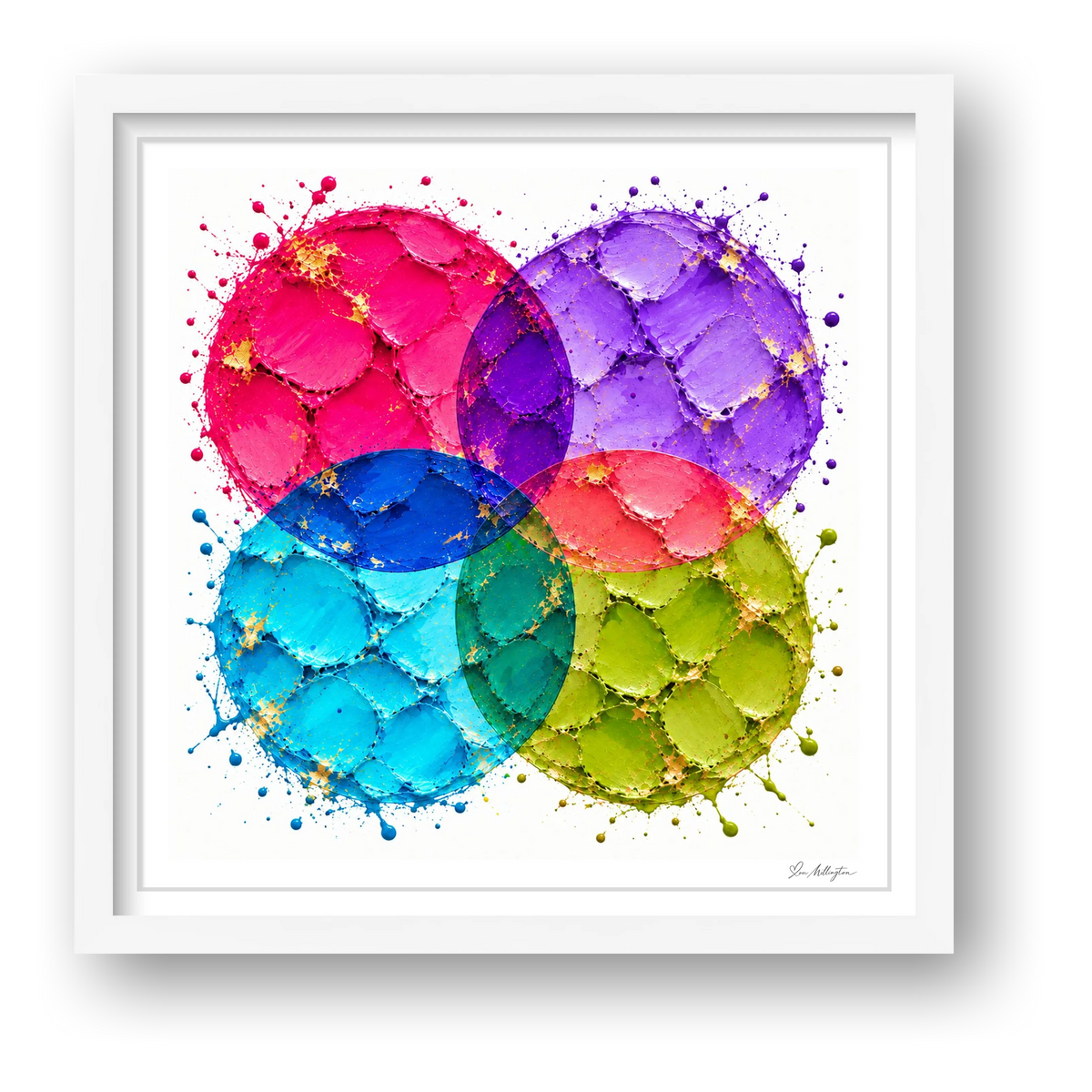 Abstract Golf Art. Impasto Contemporary Art. Four Ball