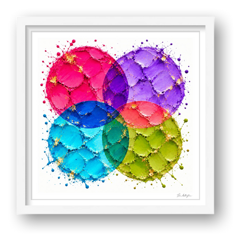 Abstract Golf Art. Impasto Contemporary Art. Four Ball