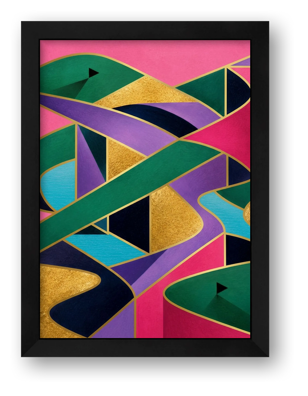 The Fairway Home. Golf Art. Pink Collection — framed