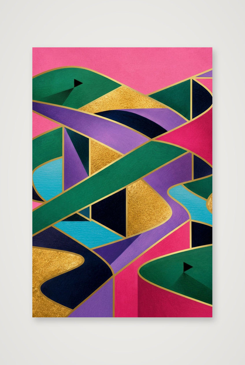 The Fairway Home. Golf Art. Pink Collection — 30×45cm, 12×18" Print only